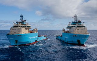 Maersk Tender and Trader with The Ocean Cleanup